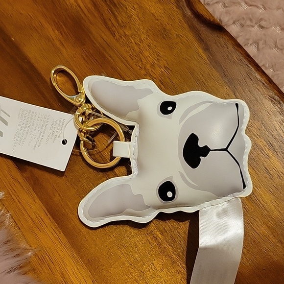 H&M 🎄White & Gray Boston Terrier Plush Bag Charm/Key Chain - Picture 3 of 3